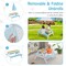 Costway 3-in-1 Kids Picnic Table Wooden Outdoor Sand & Water Table with Umbrella Play Boxes Natural/Blue/Green